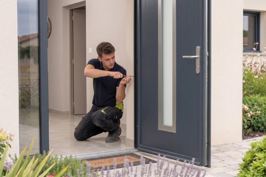 Une porte d'entrée moderne peut conserver tout le charme d'une façade flamande tout en offrant une excellente protection contre les intrusions.